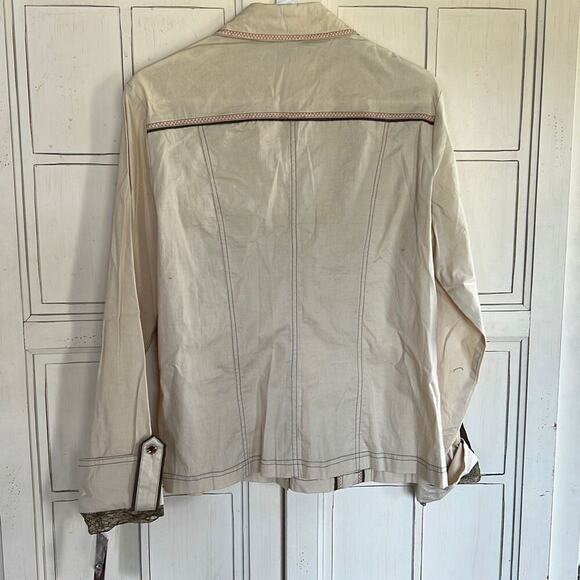 NWT Azita Jeans western embellished blouse shirt button down top size medium - Picture 4 of 4